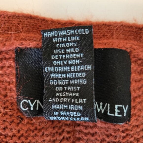 Cynthia Rowley Long-Sleeve Round Neck Knit Sweater Rusty Orange/Brown Size L - Picture 12 of 13